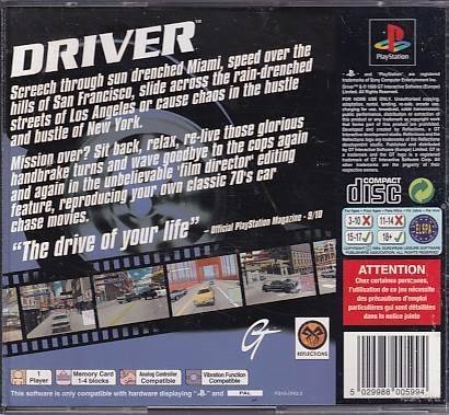 Driver - PlayStation 1 (B Grade) (Genbrug)